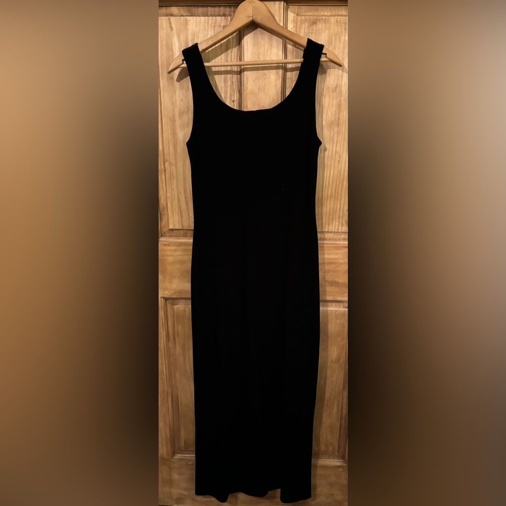 Vintage Scott McClintock Dress 8 Maxi Black Velvet Formal USA Goth Bodycon